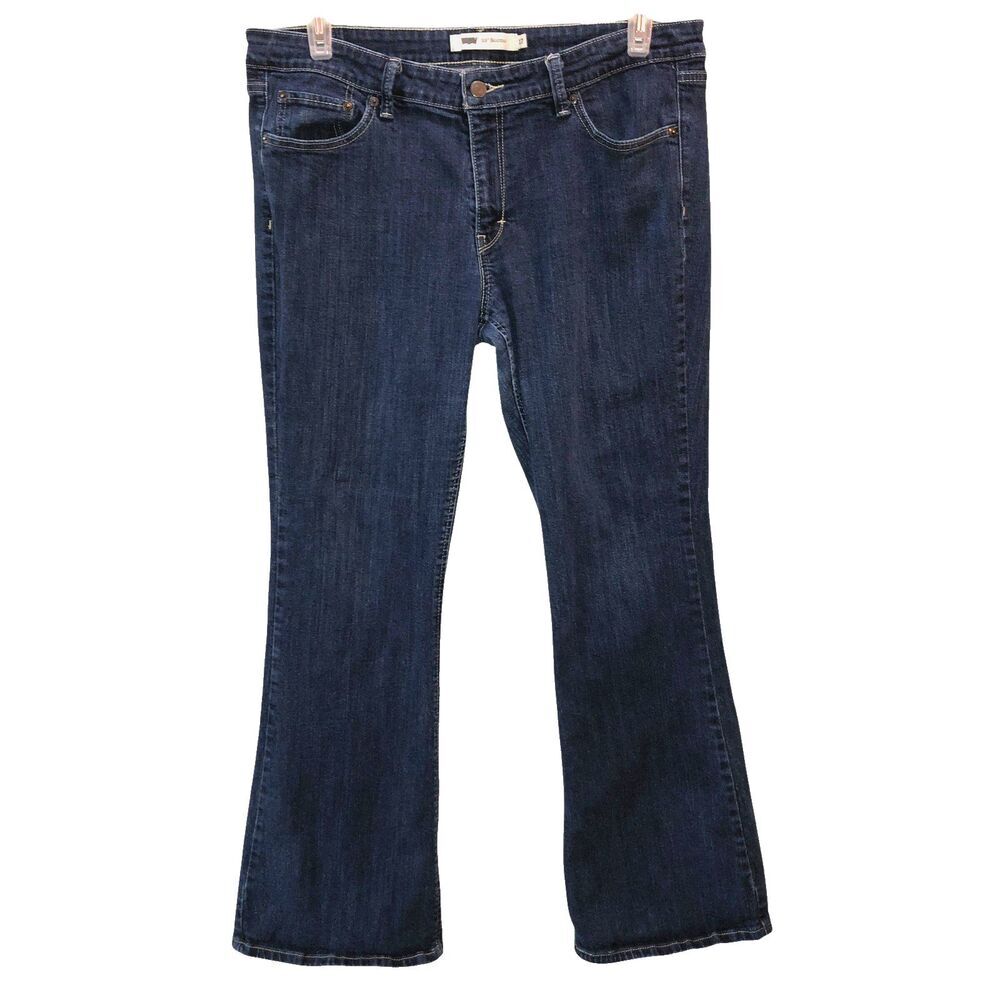 Levis 518 Womens Size 17 18 33 x 32 Dark Wash Super Low Rise Bootcut Denim Jeans